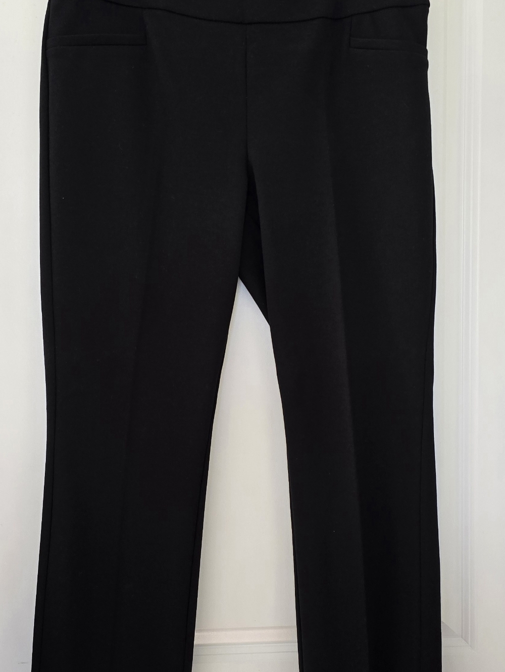 Womens 7th Avenue New York And Company Black Pull On Pants.